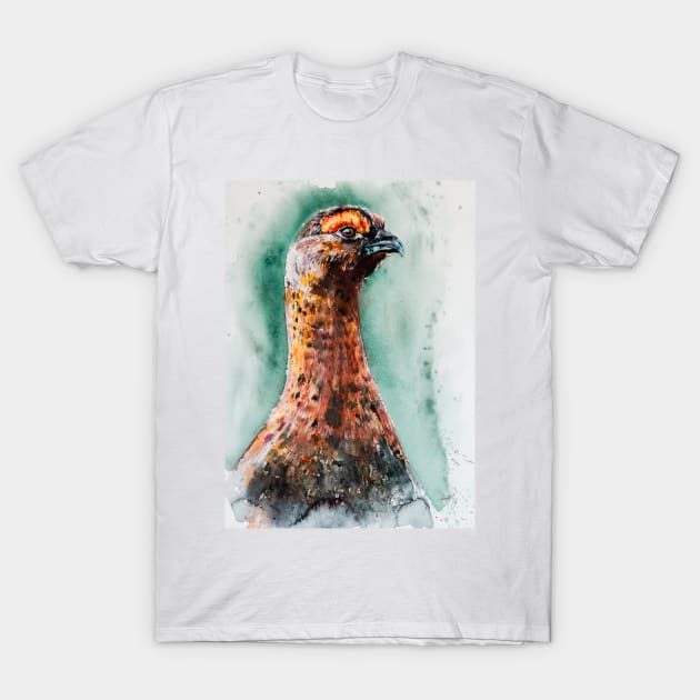 Red grouse T-Shirt by kovacsannabrigi